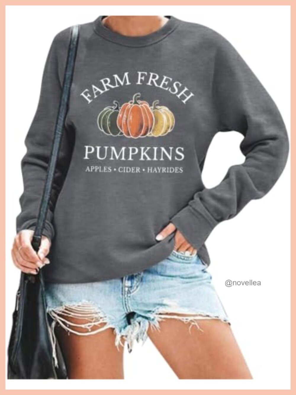 Farm Fresh Pumpkin Graphic Sweatshirt Cotton Blend Pullover Fall